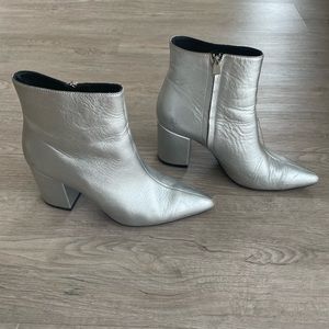 Anine Bing silver metallic booties